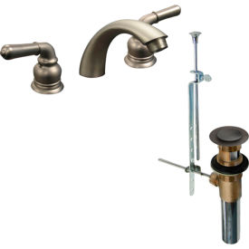 Wide Spread Faucet with Pop Up and Medium Arc Spout, 1.2 GPM, Brushed Nickel
