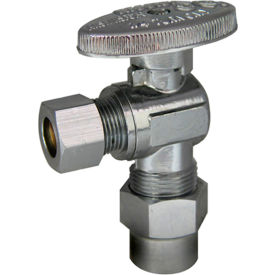 1/4 Turn Angle Stop, Chrome Plated, 1/2" CPVC x 3/8" OD Comp