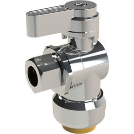 Angle Push On Supply Stop, 1/2" Push x 3/8" OD Comp