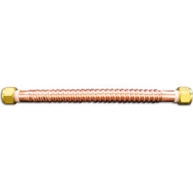 Copper Corrugated Water Heater Connector, 3/4" FIP x 12"L