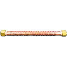 Copper Corrugated Water Heater Connector, 3/4" FIP x 18"L