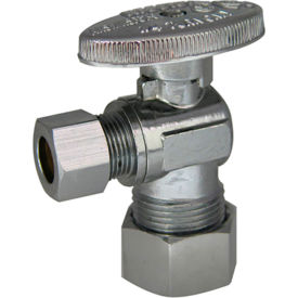 1/4 Turn Angle Stop, Chrome Plated, 5/8" FIP x 3/8" OD Comp