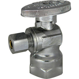 Kissler 1/4 Turn Angle Stop, Chrome Plated, 1/2" FIP x 1/4" OD Comp