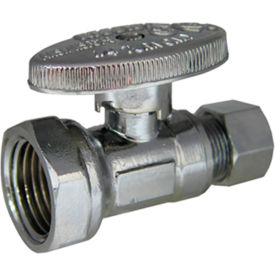 1/4 Turn Straight Stop, Chrome Plated, 1/2" FIP x 3/8" OD Comp