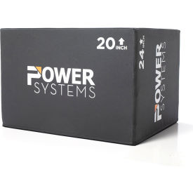3 in 1 Foam Plyo Box, 24"L x 30"W x 20"H, Black