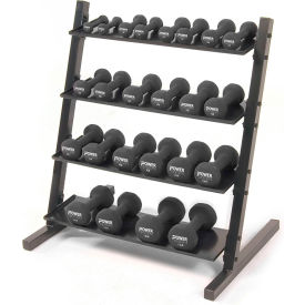 Neoprene Dumbbell Set w/ Rack, 24"L x 33"W x 36"H, Black
