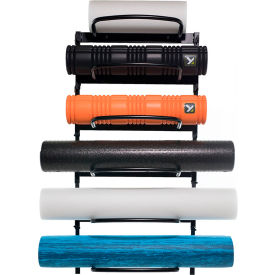 Economy Wall Rack for Foam Rollers, 9-1/2"L x 23"W x 49"H, Black