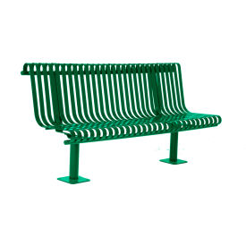 UltraSite Kensington Bench w/ Back, Surface Mount, 72"L, Green