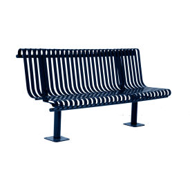 Kensington Bench w/ Back, Surface Mount, 72"L, Navy