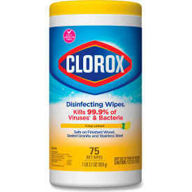Disinfecting Wipes, Crisp Lemon Scent, 75 Wipes/Canister, 6 Canister/Carton