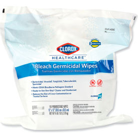 Healthcare Bleach Germicidal Wipes, Unscented, 110 Wipes/Refill, 2 Refill/Carton