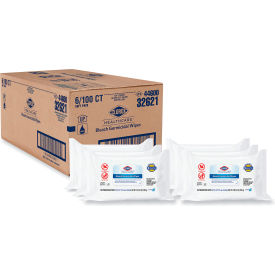 Clorox Healthcare Bleach Germicidal Wipes, Unscented, 100 Wipes/Pack, 6 Pack/Carton