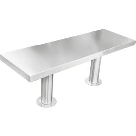 Gowning Bench with 2 Legs and without Backrest, Floor Mounted, 48"W x 16"D x 18"H, Stainless Steel