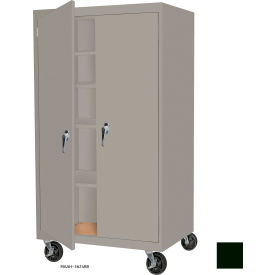 Mobile Storage Cabinet, 48"W x 24"D x 78"H, Hunter Green, All-Welded
