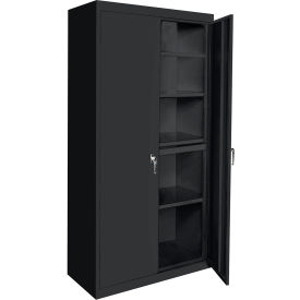 Storage Cabinet, 4 Adjustable Shelves, 24"W x 18"D x 72"H, Charcoal, All-Welded