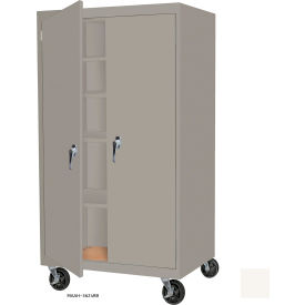 Mobile Storage Cabinet, 48"W x 24"D x 78"H, White, All-Welded