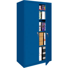 Storage Cabinet, 5 Fixed Shelves, 48"W x 18"D x 78"H, Navy Blue, All-Welded