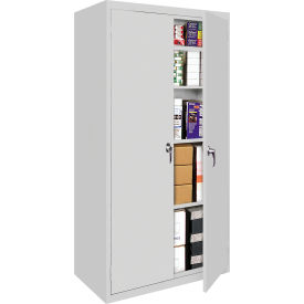 Storage Cabinet, 5 Fixed Shelves, 48"W x 18"D x 78"H, Putty, All-Welded