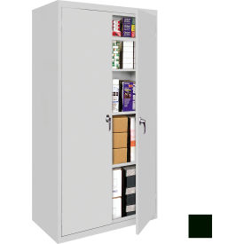 Storage Cabinet, 5 Fixed Shelves, 48"W x 24"D x 78"H, Hunter Green, All-Welded