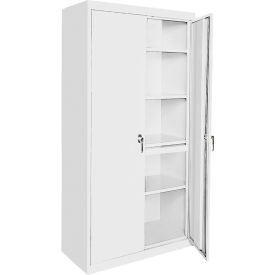 Steel Cabinets USA Storage Cabinet, 4 Adjustable Shelves, 24"W x 18"D x 72"H, White, All-Welded