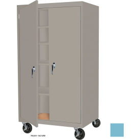 Mobile Storage Cabinet, 48"W x 24"D x 78"H, Denim Blue, All-Welded