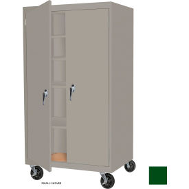 Mobile Storage Cabinet, 48"W x 24"D x 78"H, Leaf Green, All-Welded
