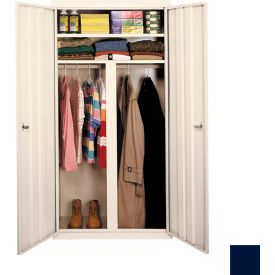 All-Welded Wardrobe Cabinet, 42"W x 24"D x 72"H, Navy Blue
