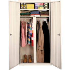 All-Welded Wardrobe Cabinet, 42"W x 24"D x 72"H, Putty