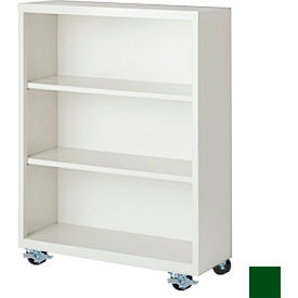 Bookcase, Assembled, 36W x 18D x 45H, Leaf Green