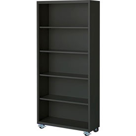 Bookcase, Assembled, 36W x 18D x 75H, Charcoal
