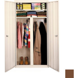 All-Welded Wardrobe Cabinet, 42"W x 24"D x 72"H, Walnut