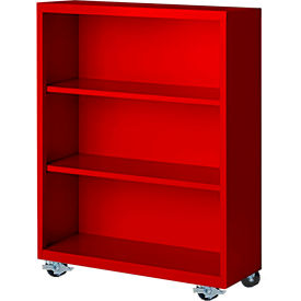 Bookcase, Assembled, 36W x 18D x 45H, Red