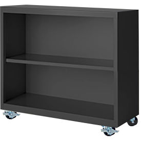 Bookcase, Assembled, 36W x 18D x 33H, Charcoal