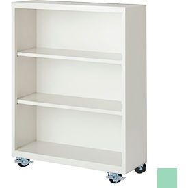Bookcase, Assembled, 36W x 18D x 45H, Pastel Green