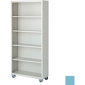 Bookcase, Assembled, 36W x 18D x 75H, Denim Blue
