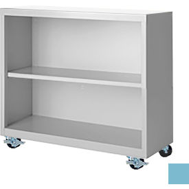Bookcase, Assembled, 36W x 18D x 33H, Denim Blue