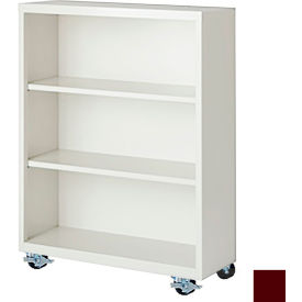 Bookcase, Assembled, 36W x 18D x 45H, Wine Red