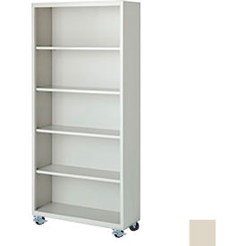Bookcase, Assembled, 36W x 18D x 75H, Putty