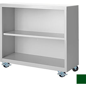 Bookcase, Assembled, 36W x 18D x 33H, Leaf Green