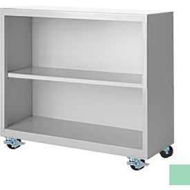 Bookcase, Assembled, 36W x 18D x 33H, Pastel Green