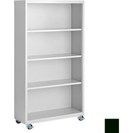 Bookcase, Assembled, 36W x 18D x 55H, Hunter Green