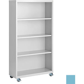 Bookcase, Assembled, 36W x 18D x 55H, Denim Blue