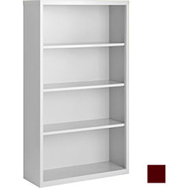 Bookcase, Assembled, 36W x 13D x 60H, Wine Red