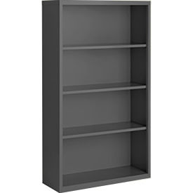 Bookcase, Assembled, 36W x 18D x 60H, Charcoal