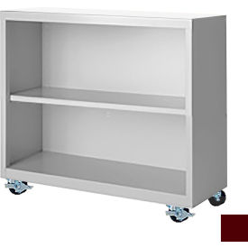 Bookcase, Assembled, 36W x 18D x 33H, Wine Red