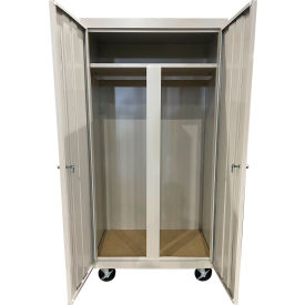 All-Welded Mobile Wardrobe Cabinet, 36"W x 24"D x 72"H, Black
