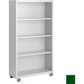 Bookcase, Assembled, 36W x 18D x 55H, Leaf Green