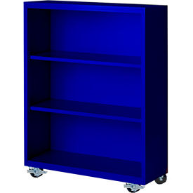 Bookcase, Assembled, 36W x 18D x 45H, Blue