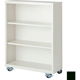 Bookcase, Assembled, 36W x 18D x 45H, Hunter Green