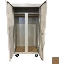All-Welded Mobile Wardrobe Cabinet, 36"W x 24"D x 72"H, Tropic Sand